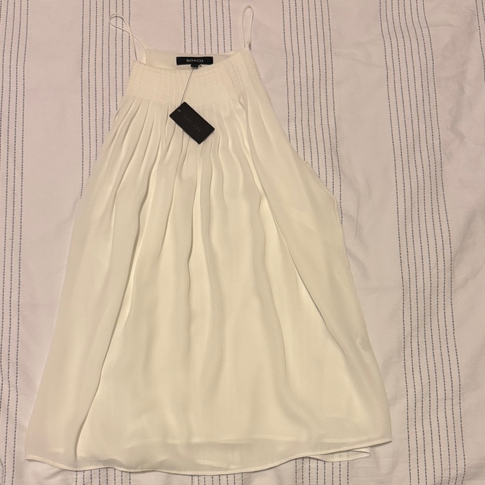 RW&CO. Ivory Pleated flowy top